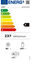 FRIGORÍFICO COMBINADO CANDY CNCQ 2T518 EW