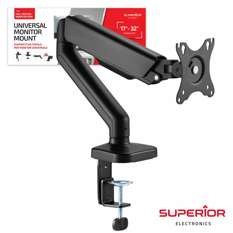 SUPORTE P MONITOR PC GIRATÓRIO C MOLA 1732" 9KG VESA 100