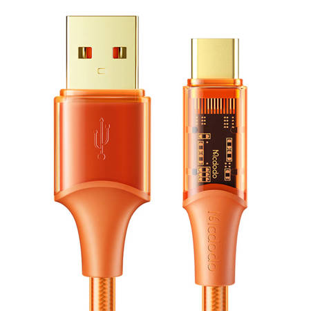 CABO USB PARA USB-C, MCDODO CA-2091, 6A, 1,2 M (COR DE LARANJA)