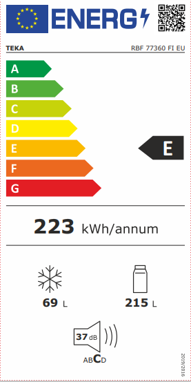 Teka RBF 77360 FI frigorífico e congelador Embutido 284 l Branco