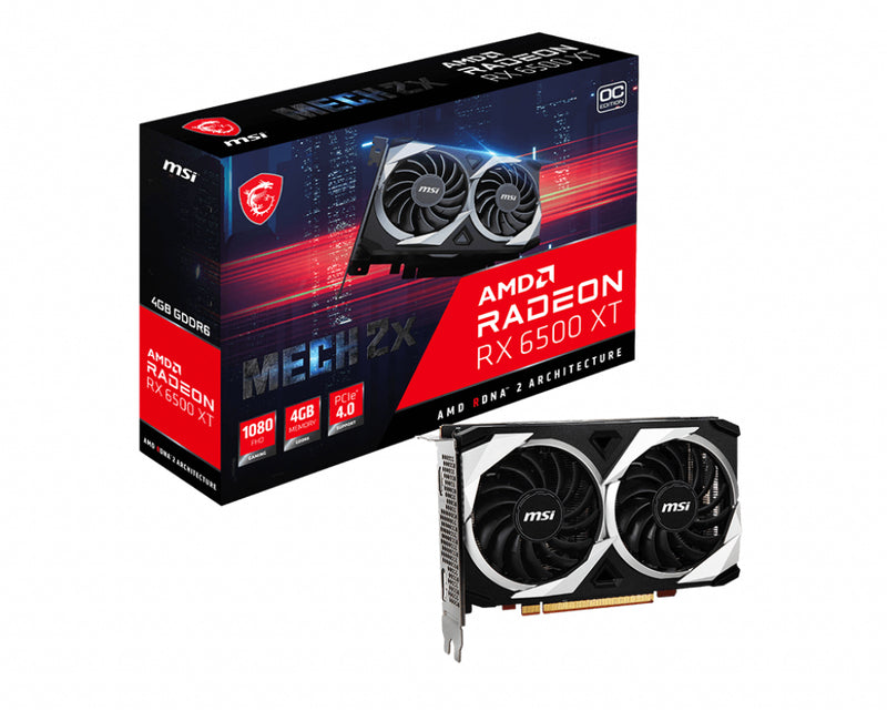 MSI RADEON RX 6500 XT MECH 2X 4G OC placa de vídeo AMD 4 GB GDDR6
