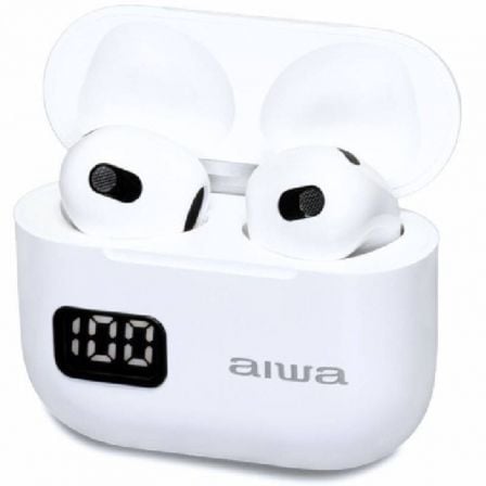 AURICULARES BLUETOOTH AIWA EBTW-100WT CON ESTUCHE DE CARGA AUTONO