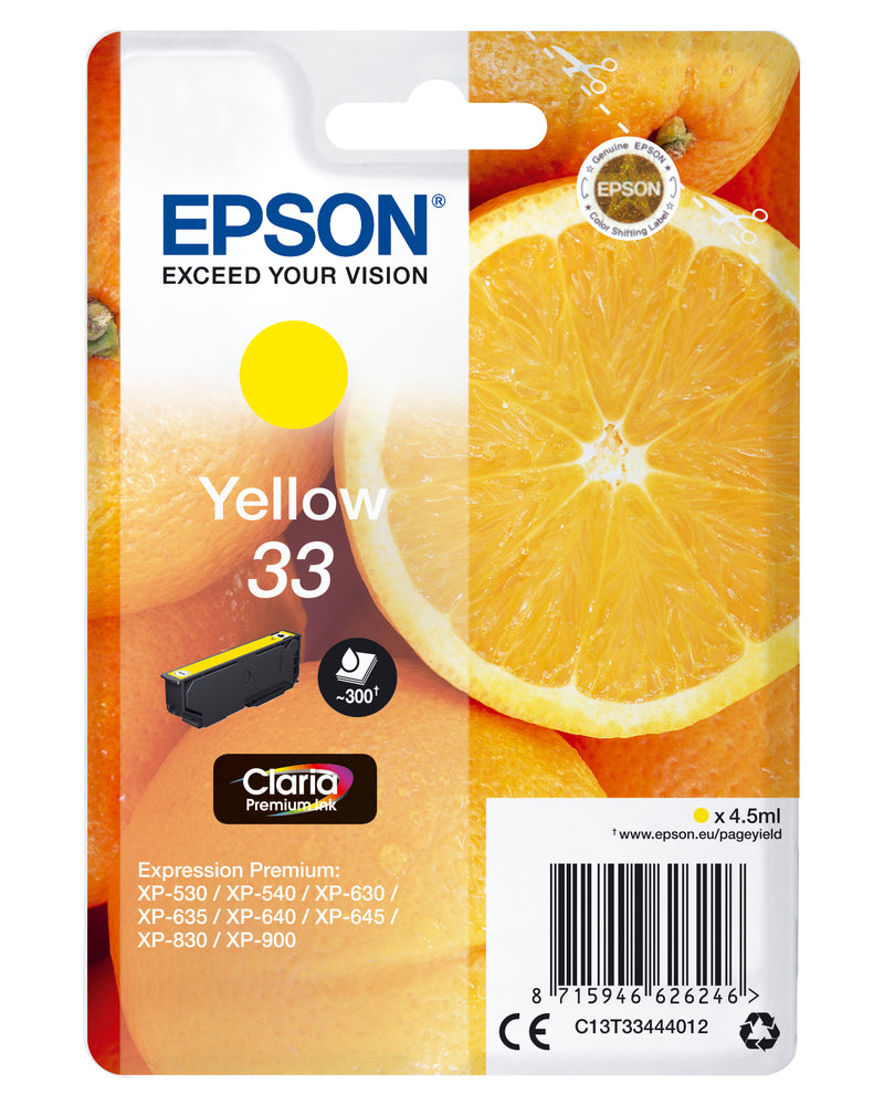 Epson Oranges C13T33444012 tinteiro 1 unidade(s) Original Rendime