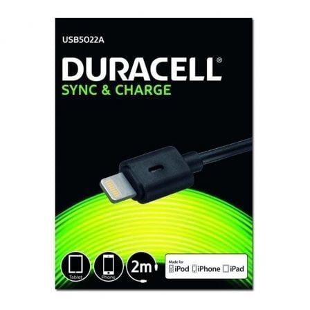 Duracell USB5022A cabo USB 2 m 2.0 Preto