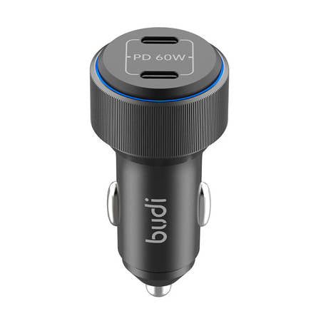 CARREGADOR DE ISQUEIRO BUDI 2XUSB-C 60W PRETO