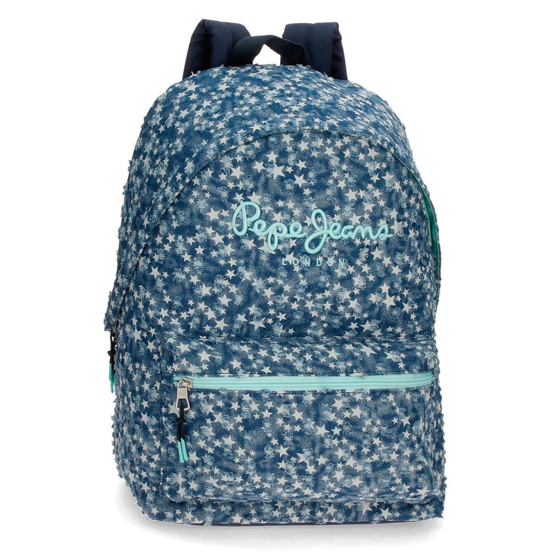 MOCHILA ESCOLAR PEPE JEANS DENIM STAR 44CM AZUL