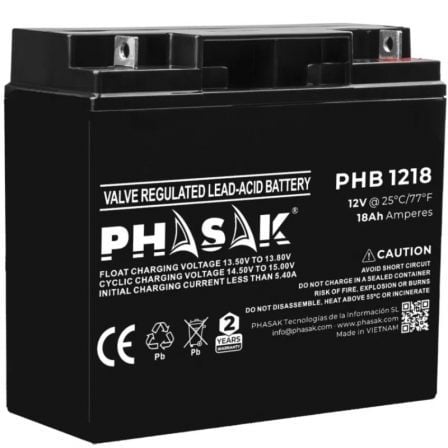 BATERÍA PHASAK PHB 1218 COMPATIBLE CON SAIUPS PHASAK SEGÚN ESPECI