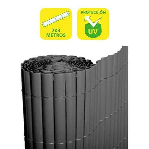 SUNGARDEN CAÑIZO PLASTICO DOBLE CARA 2X3M - COLOR GRIS OSCURO