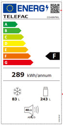 FRIGORÍFICO COMBINADO TELEFAC 2010X600X600MT NF 326L BRANCO