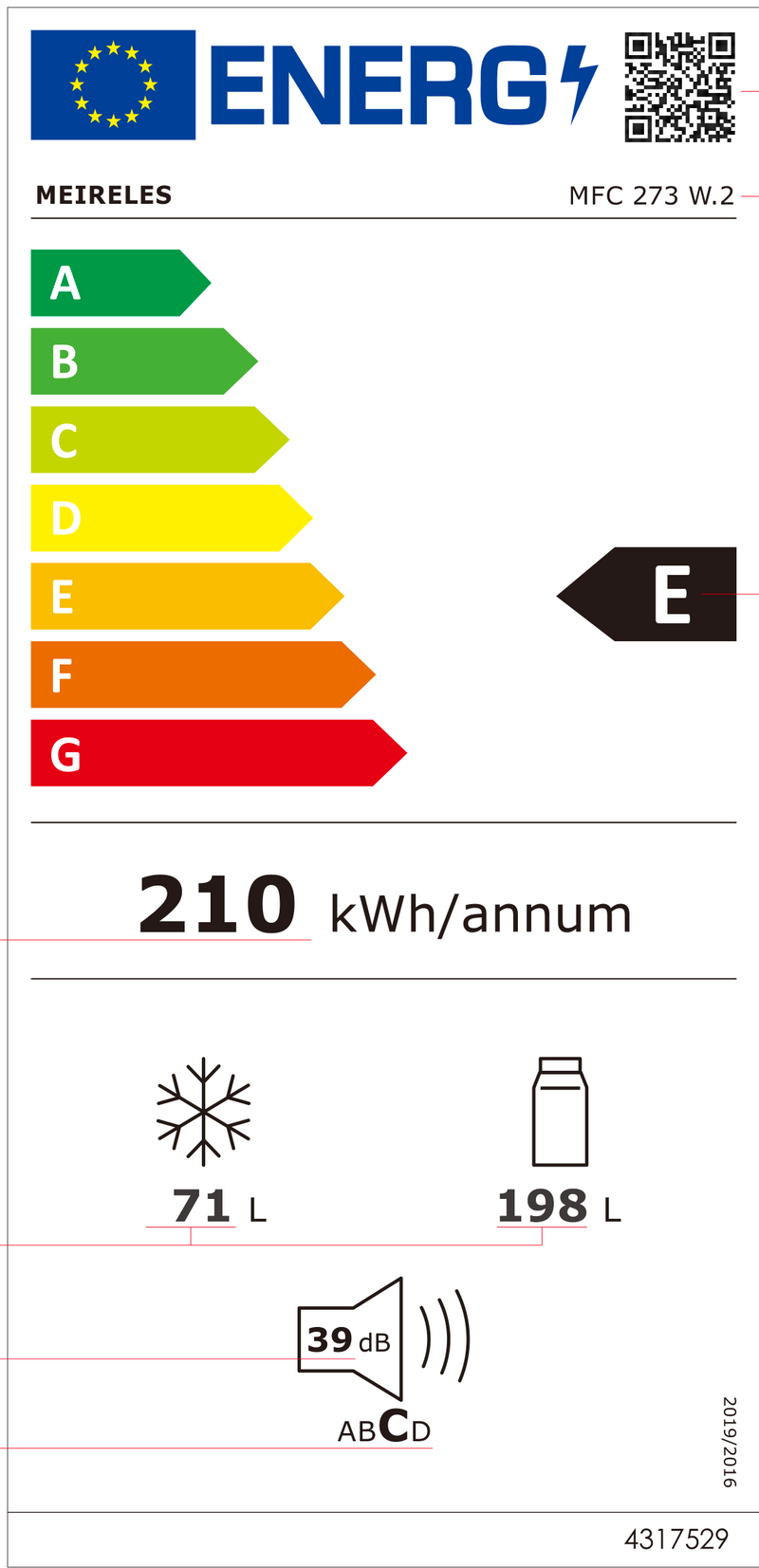 FRIGORÍFICO COMBINADO MEIRELES MFC273W.2( TRADICIONAL  - BRANCO