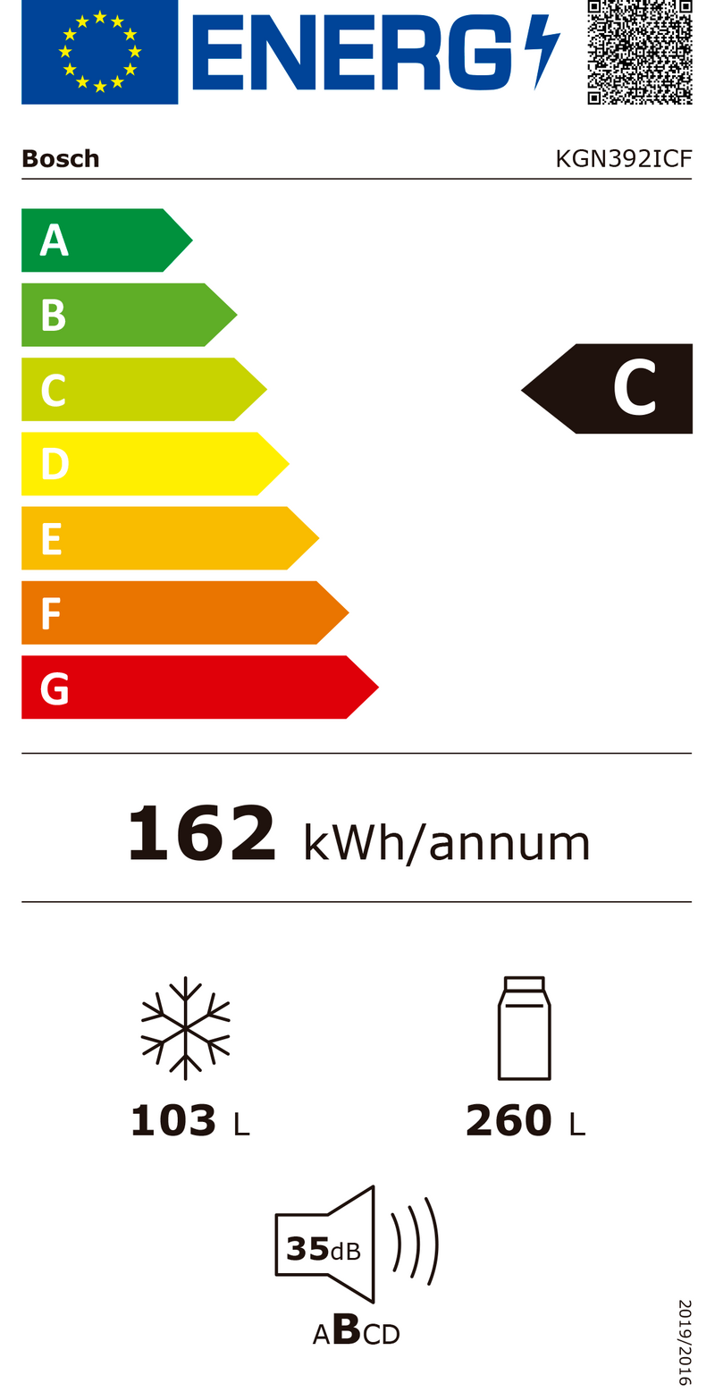 FRIGORÍFICO COMBINADO BOSCH KGN392ICF 203X60 NF INOX