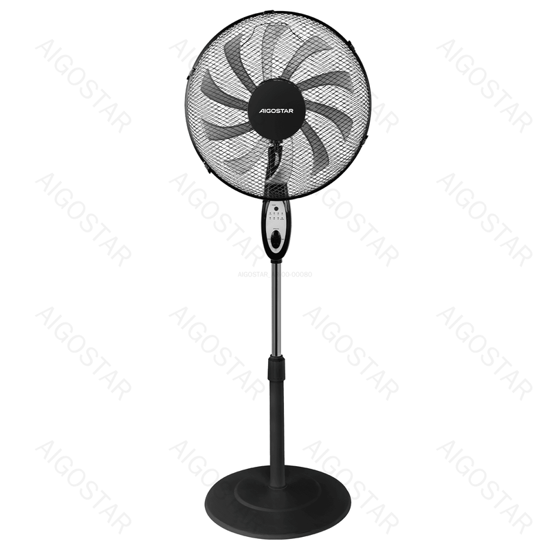 VENTILADOR DE PÉ, 16 POLEGADAS, 9 LÂMINAS, 3 VELOCIDADES, PRETO,