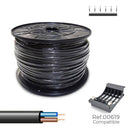 ROLO DE CABO H05VV-F , PRETO 2X1MM 400M (BOBINE GRANDE Ø400X200MM