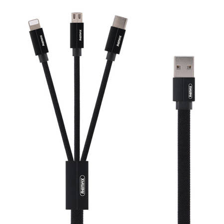 CABO USB 3EM1 REMAX KEROLLA, 1M (PRETO)