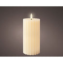 VELA DE CERA LED CREME, Ø7,5X17,3CM. LUMINEO