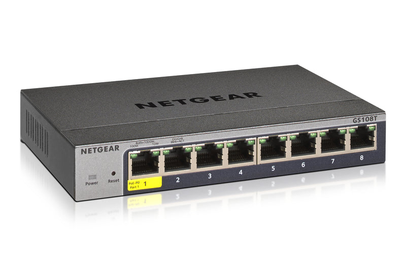 NETGEAR GS108Tv3 Gerido L2 Gigabit Ethernet (10/100/1000) Cinzent