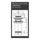 VÁLVULA ´´CLIC-CLAC´´ UNIVERSAL DE LAVATÓRIO-BIDÉ CROMADO (EMBA
