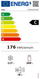 FRIGORÍFICO COMBINADO HAIER HDPW5620CNPK 205X60X67 NF INOX