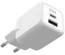 CARREGADOR KSIX 1XUSB C +1XUSB A GAN 30W BRANCO
