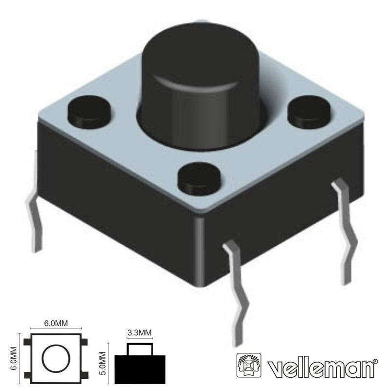 COMUTADOR MICRO SWITCH 6X6MM ALTURA 5MM VELLEMAN