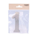 NUMERO 1 NIQUEL MATE 10CM FIXAÇÃO INVISIVEL EDM