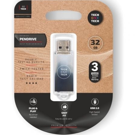 PENDRIVE 32GB TECH ONE TECH BE B&W USB 2.0 BLANCO Y NEGRO DEGRADA