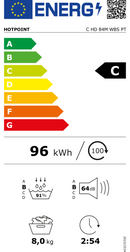 MÁQUINA DE SECAR ROUPA HOTPOINT CHD84MWBSPT( 8 KG - CONDENSAÇÃO C