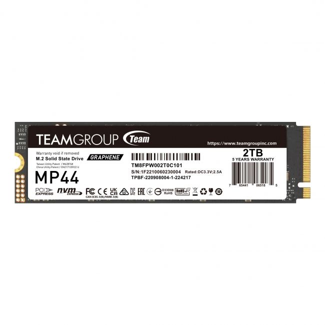 SSD M.2 PCIE 4.0 NVME TEAM GROUP 2TB MP44-7400R7000W-650660K IOPS