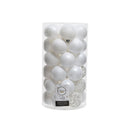 JOGO DE 37 BOLAS DECORATIVAS BRANCAS, Ø6CM. DECORIS