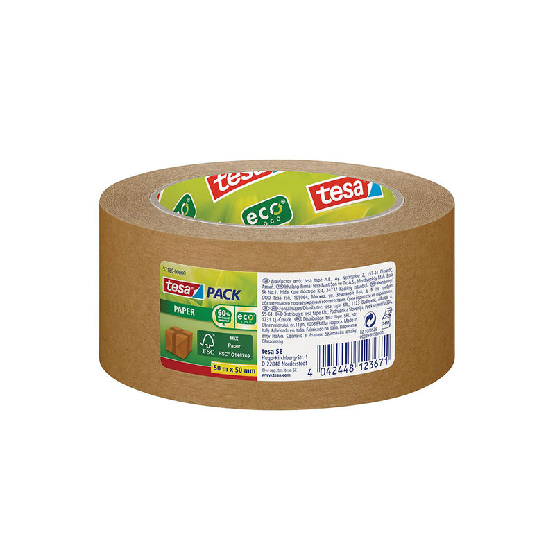 FITA COLA PARA EMBALAR DE PAPEL ECOLÓGICO EXTRA FORTE 50M X 50MM