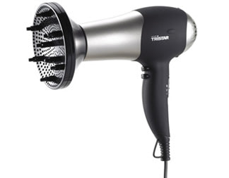 Tristar HD-2322 secador de cabelo 2000 W Preto, Metálico