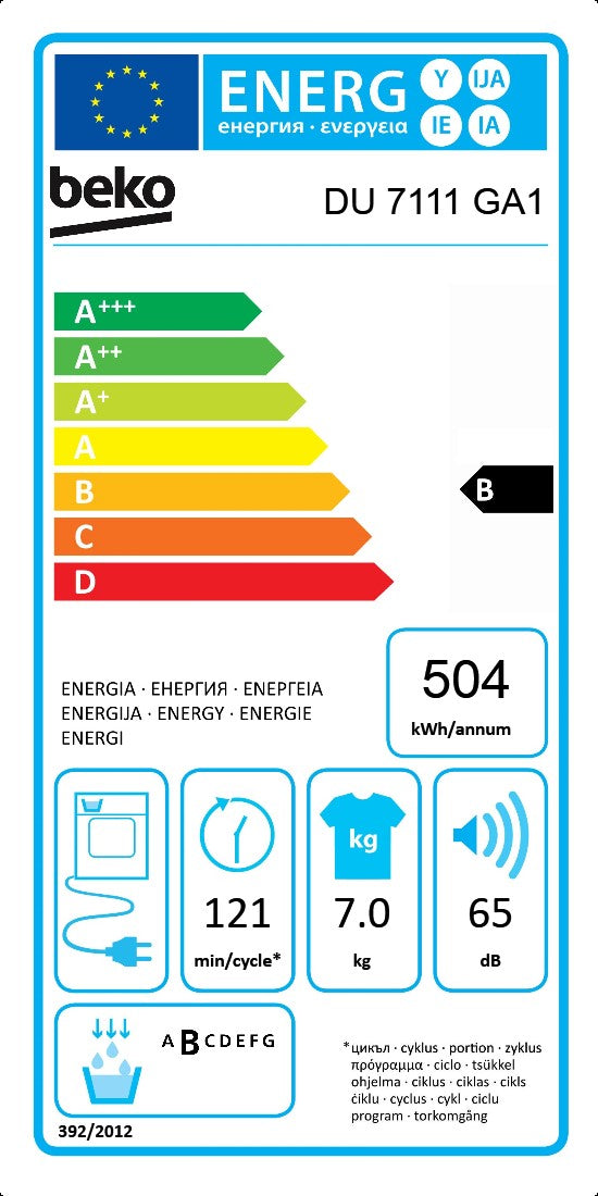 MÁQUINA DE SECAR ROUPA BEKO 7KG DU7111GA1 CONDENSAÇAO