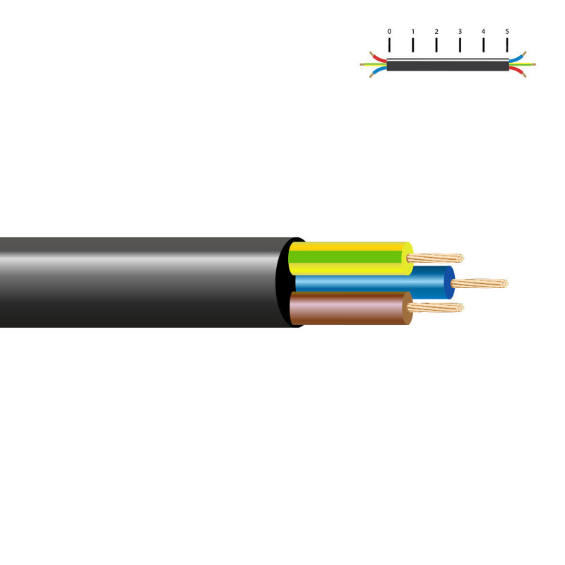 CABO TUBULAR VV-K06/1KV 3 G 2,50 MM², PRETO EURO/M