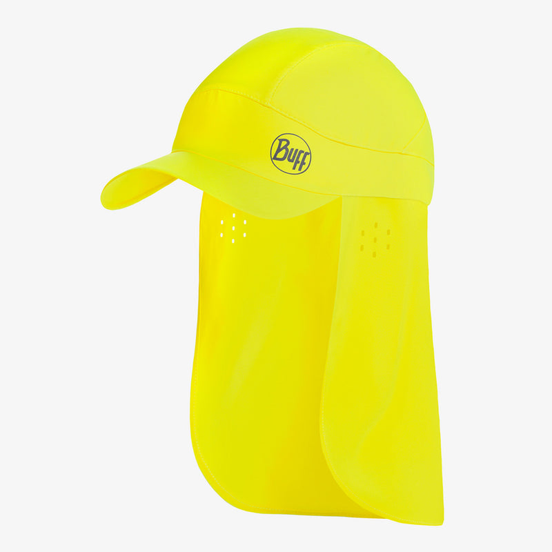 BONÉ COM PROTEÇÃO PARA NUCA PACK BIMINI BONÉ AMARELO FLUOR BUFF