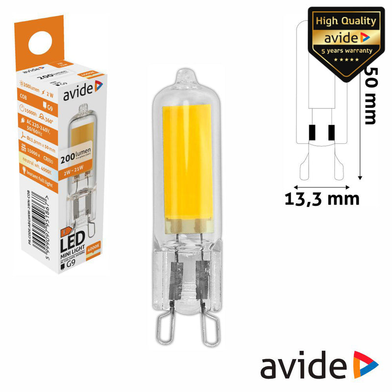 LMPADA LED COB G9 2W 230V 4000K 200LM AVIDE