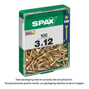 CAIXA 100 UNID. PARAFUSO MADEIRA SPAX CABEZA PLANA YELLOX 3,0X12M
