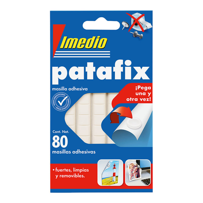 IMEDIO PATAFIX MASILLA ADHESIVA BLANCA - FUERTES, LIMPIAS Y REMOV