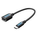 CONVERSOR VENTION CCSBB USB TIPO-C MACHO - USB HEMBRA 15CM NEGRO