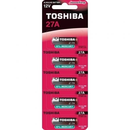 PACK DE 5 PILAS 12V TOSHIBA 27A 12V ALCALINAS