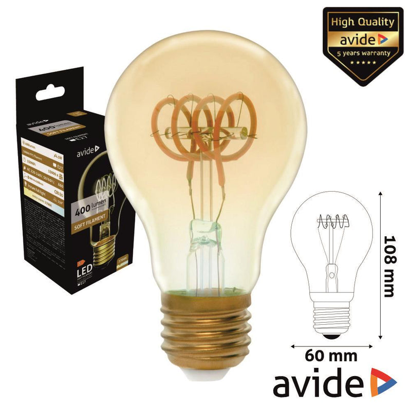 LMPADA E27 4.5W GLOBO 230V FILAMENTO 2700K 400LM AVIDE