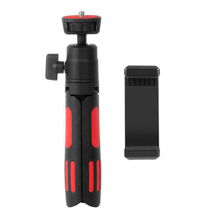 TRIPÉ SELFIE STAND PULUZ COM BRAÇADEIRA VERMELHO