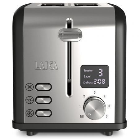 LAICA MULTIFUNCTION TOASTER BLACK TWO TOAST TOASTER 6 TOASTING LE