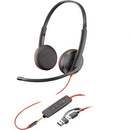 POLY Headset estéreo Blackwire 3225 com USB-C + Conector de 3,5 m