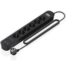 REGLETA CON INTERRUPTOR AISENS ASPS-2A2C17-BK 6 TOMAS DE CORRIENT