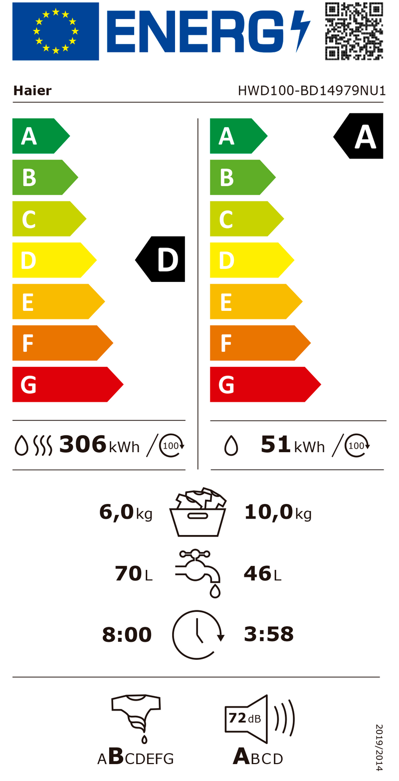 MÁQUINA DE LAVAR E SECAR ROUPA HAIER HWD10BD14979NUGS( 1400 RPM -