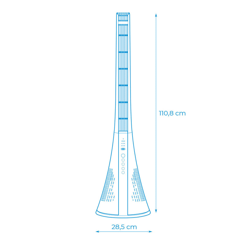 VENTOINHA DE TORRE. POTÊNCIA: 50W COM COMANDO. COR BRANCO 28,5X27