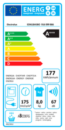 MÁQUINA DE SECAR ROUPA ELECTROLUX EDI618A5BO 8KG