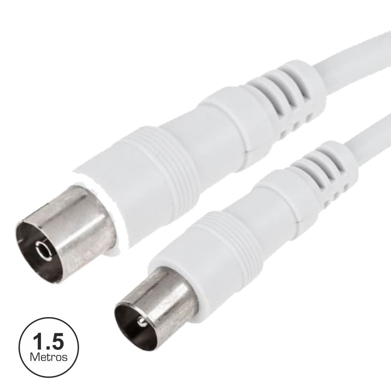 CABO COAXIAL MACHOFÊMEA BRANCO 1.5M