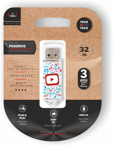 PENDRIVE 32GB TECH ONE TECH VIDEO DREAM USB 2.0