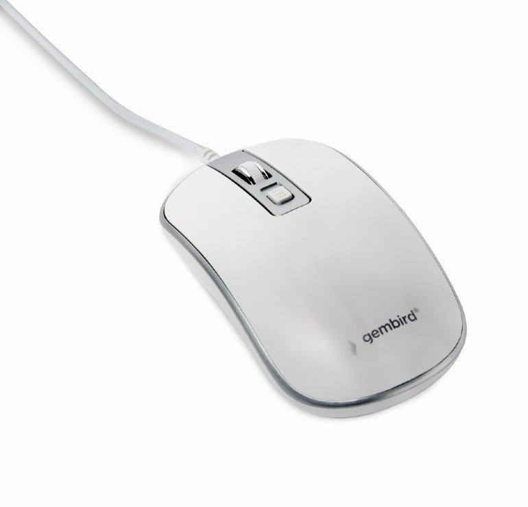 RATO GEMBIRD USB 2.0 1200DPI BRANCOCINZA